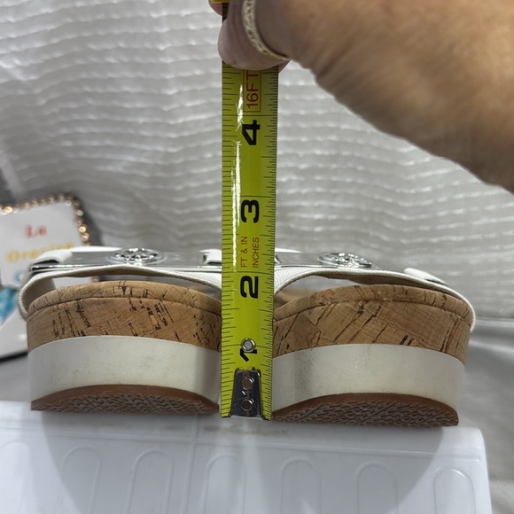 (S3) Michael Kors Warren Wedge Platform Sandals for Women, Size 9 M, White Cork - Picture 9 of 10